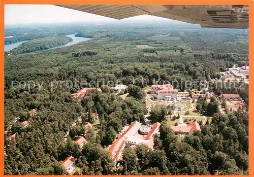 AK / Ansichtskarte Bernau_Berlin Brandenburg Klinik Stadtforst Bernau und Liepnitzsee Fliegeraufnahme Bernau Berlin