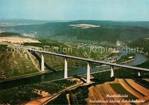 AK / Ansichtskarte Winningen_Mosel Fliegeraufnahme mit Moseltalbruecke Winningen Mosel