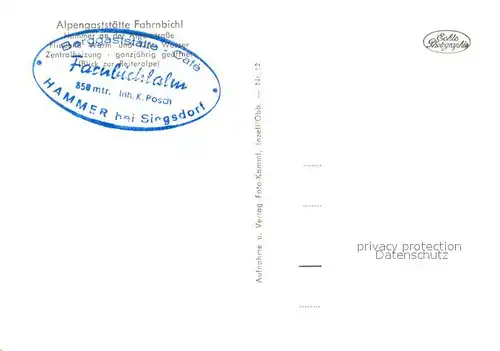 AK / Ansichtskarte Hammer_Siegsdorf Alpengaststaette Fahrnbichl Hammer Siegsdorf