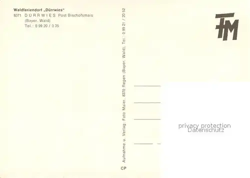 AK / Ansichtskarte Duerrwies Waldferiendorf Duerrwies Duerrwies
