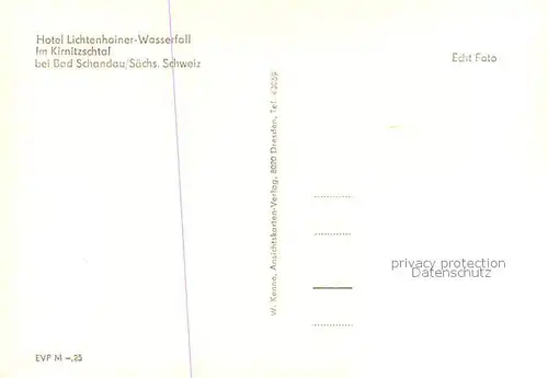 AK / Ansichtskarte Bad_Schandau Hotel Lichtenhainer Wasserfall im Kirnitzschtal Bad_Schandau