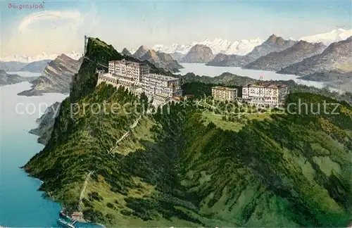 AK / Ansichtskarte Buergenstock_Vierwaldstaettersee Hotels Fliegeraufnahme Buergenstock