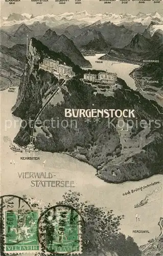 AK / Ansichtskarte Buergenstock_Vierwaldstaettersee Hotels Panorama Fliegeraufnahme Buergenstock