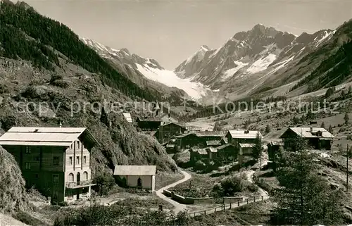 AK / Ansichtskarte Blatten__VS im Loetschental mit Gasthaus Breithorn und Langgletscher 