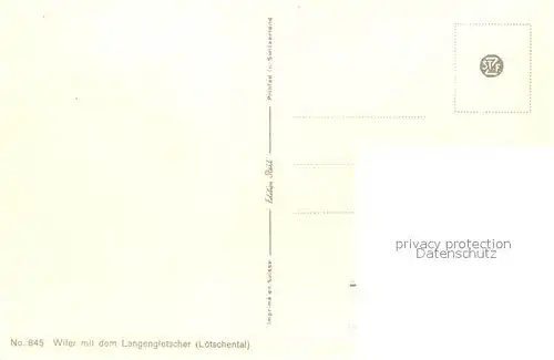 AK / Ansichtskarte Wiler_Loetschental_VS mit dem Langengletscher im Loetschental Kuenstlerkarte 