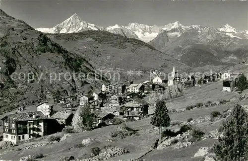 AK / Ansichtskarte Graechen_VS mit Bietschhorn und Berner Alpen Graechen_VS
