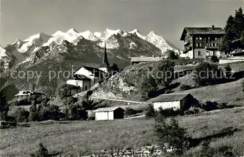 AK / Ansichtskarte Zeneggen_VS Pension Alpenblick mit Mischabelgruppe 
