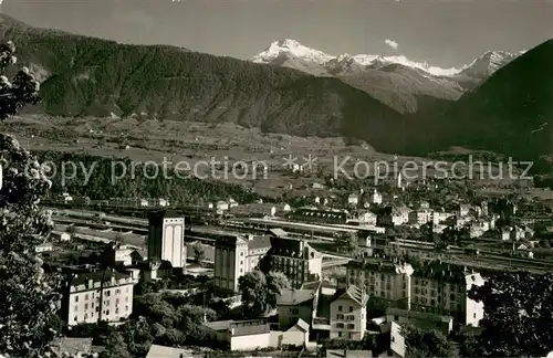 AK / Ansichtskarte Brig_Brigue_VS mit Simplon Monte Leone Wasenhorn und Huebschhorn 