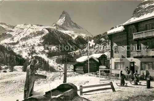 AK / Ansichtskarte Winkelmatten Restaurant Sonnenblick mit Matterhorn Winkelmatten