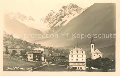 AK / Ansichtskarte Loetschental_VS Hotel Loetschental Kirche Panorama 