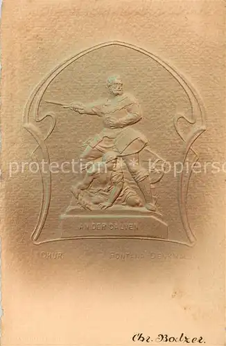 AK / Ansichtskarte Chur_GR An der Calven Fontana Denkmal Chur_GR