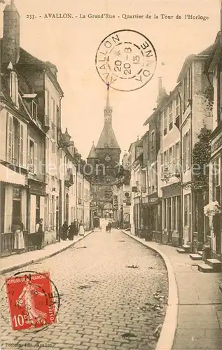 AK / Ansichtskarte Avallon_89 La Grand Rue Quartier de la Tour de l Horloge 
