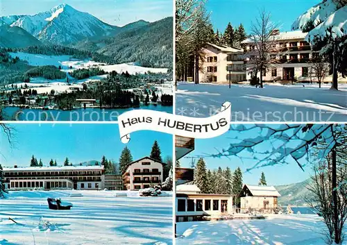 AK / Ansichtskarte Bad_Wiessee_Tegernsee Haus Hubertus Panorama Winteridyll Bad_Wiessee_Tegernsee