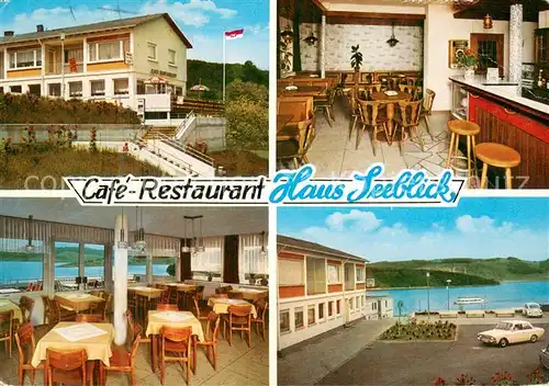 AK / Ansichtskarte Sondern_Biggesee Cafe Restaurant Haus Seeblick Bar Gastraum Panorama Sondern Biggesee