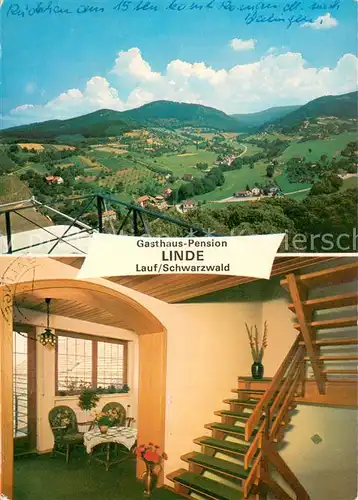 AK / Ansichtskarte Lauf_Baden Panorama Gasthaus Pension Linde Treppenaufgang Lauf_Baden