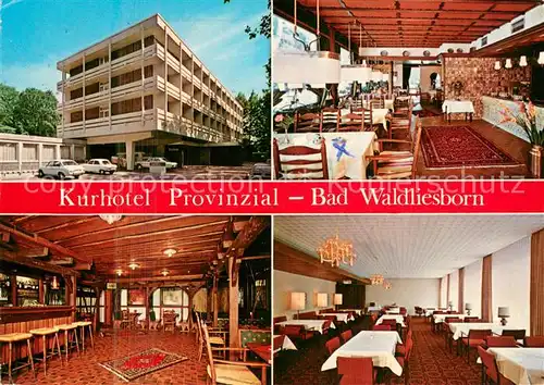 AK / Ansichtskarte Bad_Waldliesborn Kurhotel Provinzial Gastraeume Bar Bad_Waldliesborn