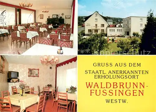 AK / Ansichtskarte Fussingen Privatpension Westerwald Speisesaal Gaststube Fussingen