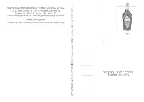 AK / Ansichtskarte Streitberg_Oberfranken Alte Kurhausbrennerei Hans Hertlein Streitberger Bitter Streitberg Oberfranken