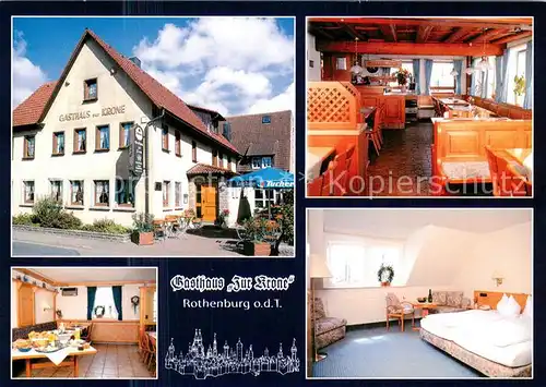 AK / Ansichtskarte Rothenburg_Tauber Gasthaus Zur Krone Gaststube Zimmer Rothenburg Tauber