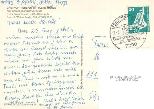 AK / Ansichtskarte Ehlenbogen Gasthof Pension Mittlere Muehle Gastraeume Ehlenbogen