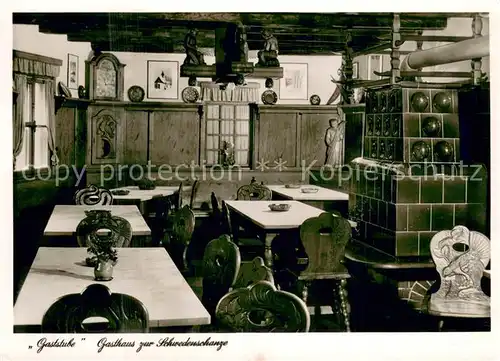 AK / Ansichtskarte Rohrhardsberg_Schonach Gasthaus zur Schwedenschanze Gaststube 