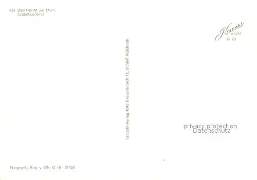 AK / Ansichtskarte Wertheim_Main Fliegeraufnahme Schloss Wertheim Main