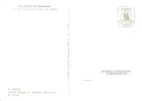AK / Ansichtskarte Unterhausen_Lichtenstein Echaztal Lichtenstein Achalm Unterhausen_Lichtenstein