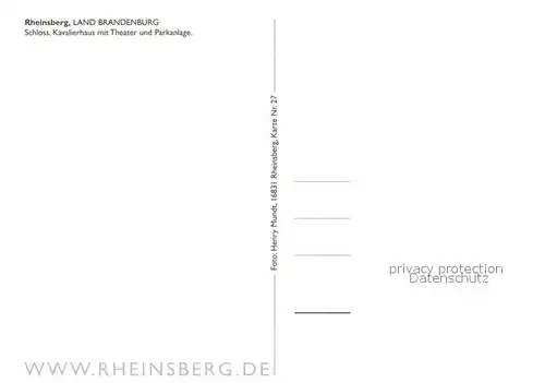 AK / Ansichtskarte Rheinsberg Schloss Kavalierhaus Theater Parkanlage Rheinsberg