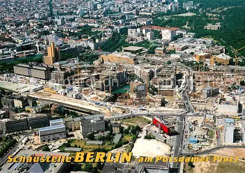 AK / Ansichtskarte Berlin Fliegeraufnahme Baustelle Potsdamer Platz Berlin
