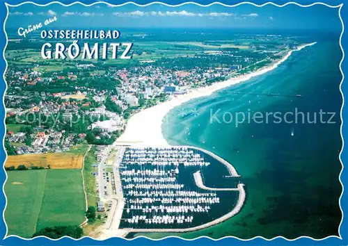 AK / Ansichtskarte Groemitz_Ostseebad Fliegeraufnahme Kuestenansicht Groemitz_Ostseebad