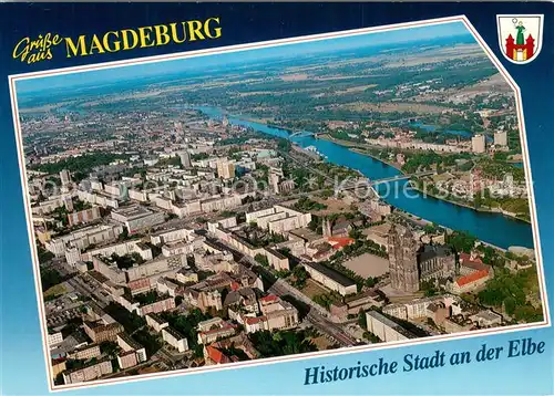 AK / Ansichtskarte Magdeburg_Elbe Fliegeraufnahme  