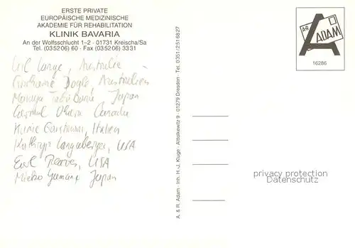 AK / Ansichtskarte Kreischa Fliegeraufnahme Klinik Bavaria Kreischa