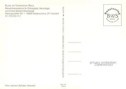 AK / Ansichtskarte Niederschoena Klinik am Tharandter Wald Niederschoena