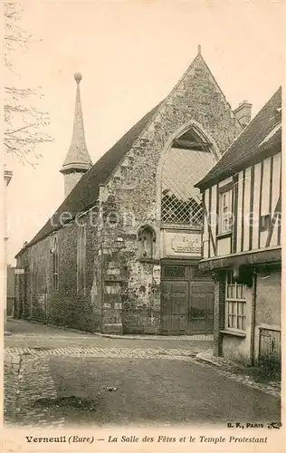 AK / Ansichtskarte Verneuil sur Avre Salle des Fetes et le Temple Protestant Verneuil sur Avre