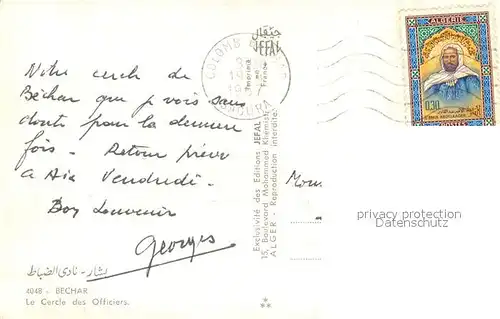 AK / Ansichtskarte Bechar Le Cercle des Officiers Bechar