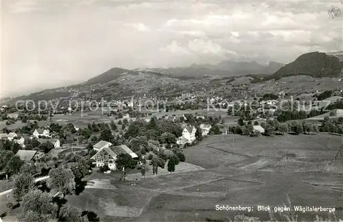 AK / Ansichtskarte Schoenenberg_ZH Panorama mit Waegitalerberge Schoenenberg ZH