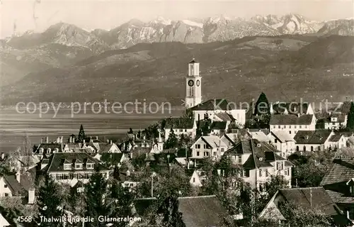 AK / Ansichtskarte Thalwil_ZH Stadtansicht mit Glarneralpen 