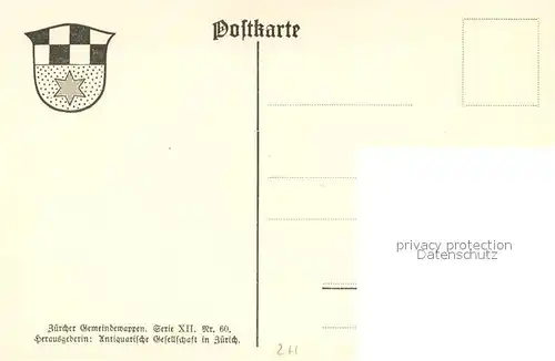 AK / Ansichtskarte Volketswil_ZH Zuercher Gemeindwappen 