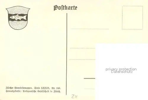 AK / Ansichtskarte Schwerzenbach_ZH Zuercher Gemeindewappen 