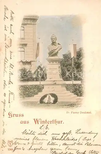 AK / Ansichtskarte Winterthur__ZH Dr Furrer Denkmal 