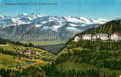 AK / Ansichtskarte Wald_ZH Panorama mit Glaernischkette Wald_ZH