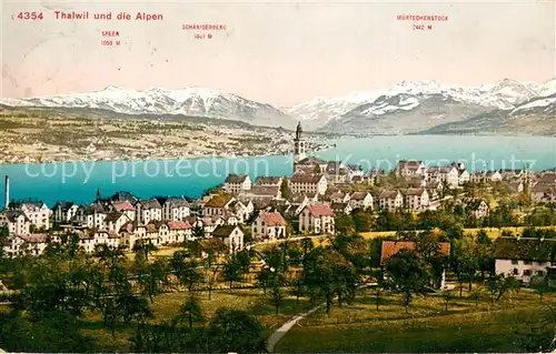 AK / Ansichtskarte Thalwil_ZH Panorama mit Speer Schaensterberg Wuertschenstock 