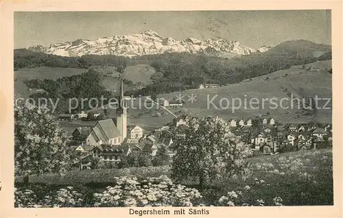 AK / Ansichtskarte Degersheim__SG Panorama mit Kirche und Saentis 