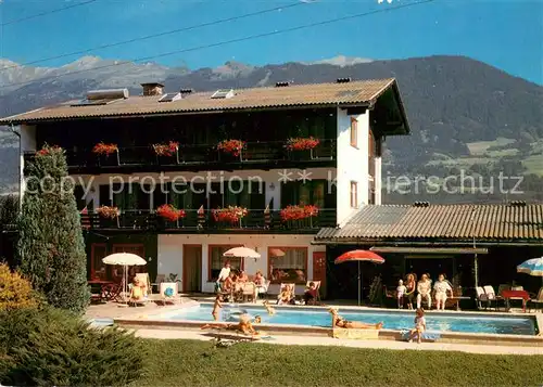 AK / Ansichtskarte Baldramsdorf_Kaernten Gaestehaus Hopfgartner Aussenansicht m. Pool Baldramsdorf Kaernten