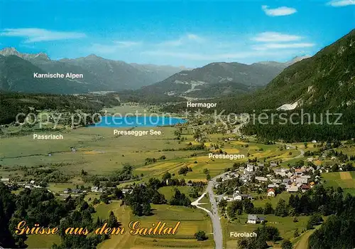 AK / Ansichtskarte Pressegger_See Fliegeraufnahme Fernsicht Pressegger See