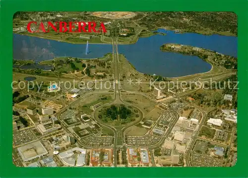 AK / Ansichtskarte Canberra_Australia Fliegeraufnahme Civic Center City Hill and Lake Burley Griffin 