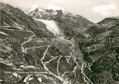 AK / Ansichtskarte Gletscher Grimsel und Furkastrasse 