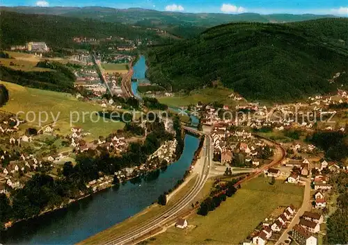 AK / Ansichtskarte Loope Fliegeraufnahme Flusspartie Loope