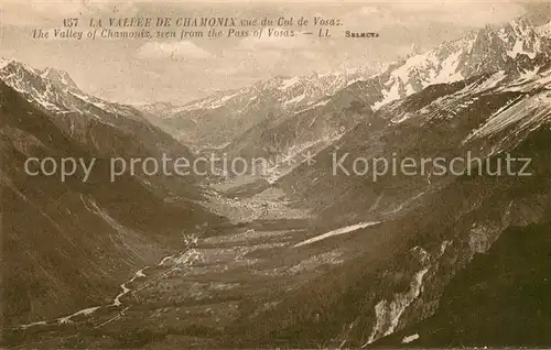 AK / Ansichtskarte Chamonix Panorama Vallee de Chamonix vue du Col de Vosaz Chamonix