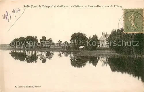 AK / Ansichtskarte Paimpont Foret de Paimpont Chateau du Pas du Houx vue de l etang Paimpont